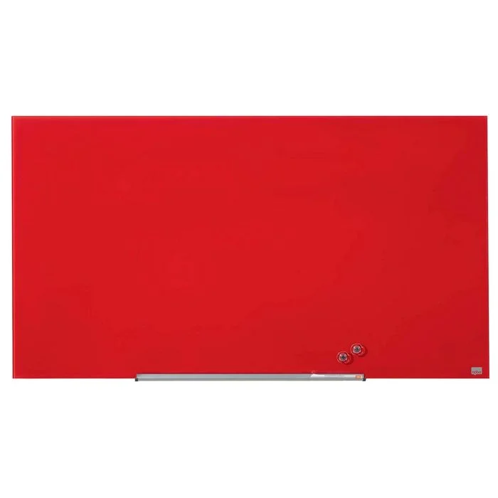 Tableau magnétique en verre - Rouge - 1260 x 710 mm NOBO 57"