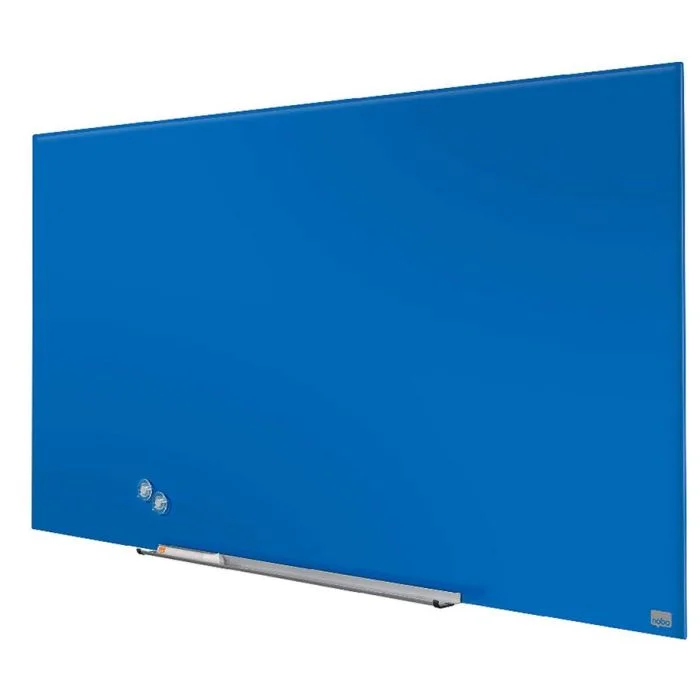 Tableau magnétique en verre - Bleu - 1260 x 710 mm NOBO