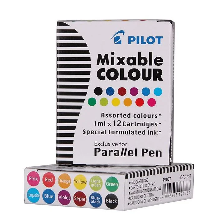 Cartouches d'encre pour stylo plume Calligraphie Parallel Pen - Assortiment PILOT Lot de 12