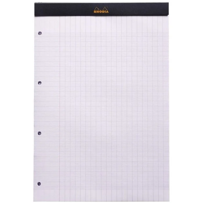 Bloc-Notes perforé - 210 x 318 mm A4+ RHODIA N°20 Couverture Noire