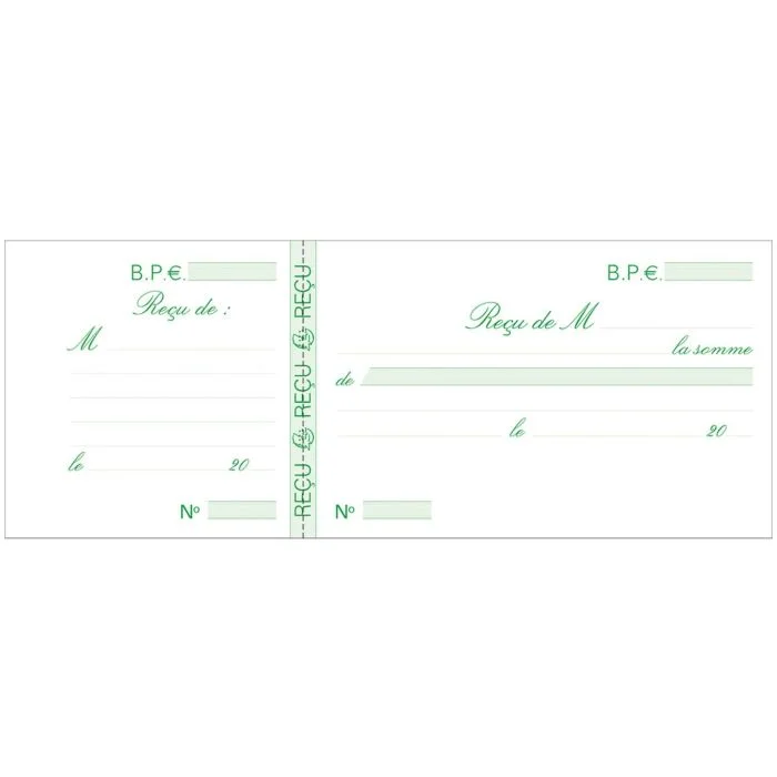 REÇUS Carnet à souche - 105 x 270 mm Exacompta