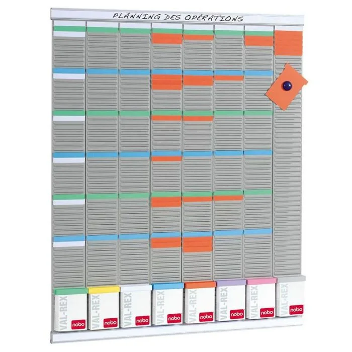 Tableau mural pour fiches en T - 8 colonnes NOBO