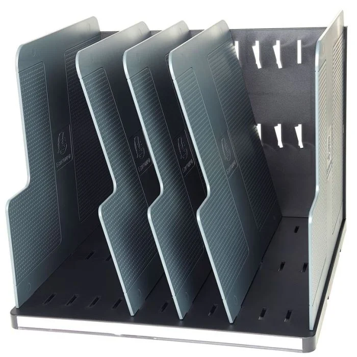 Trieur vertical - 5 intercalaires - A4 - Noir/Gris Souris EXACOMPTA Modulotop