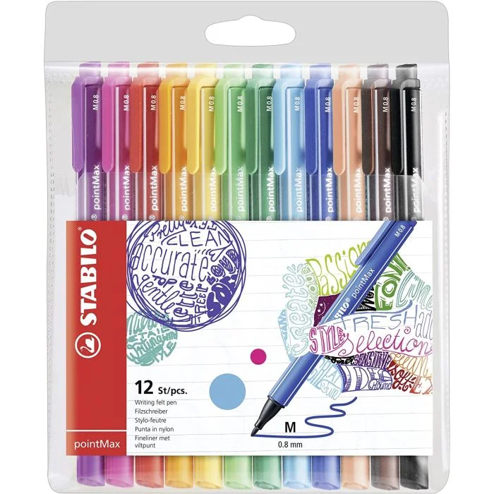 Etui de 12 Stylo-feutres - Assortiment STABILO PointMax