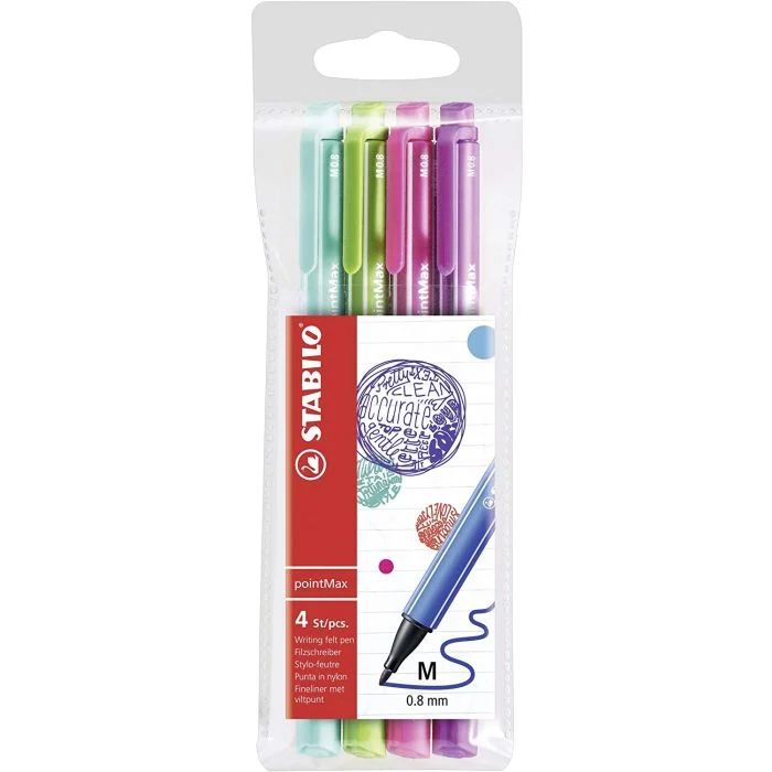 Assortiment de 4 Stylo-feutres STABILO PointMax