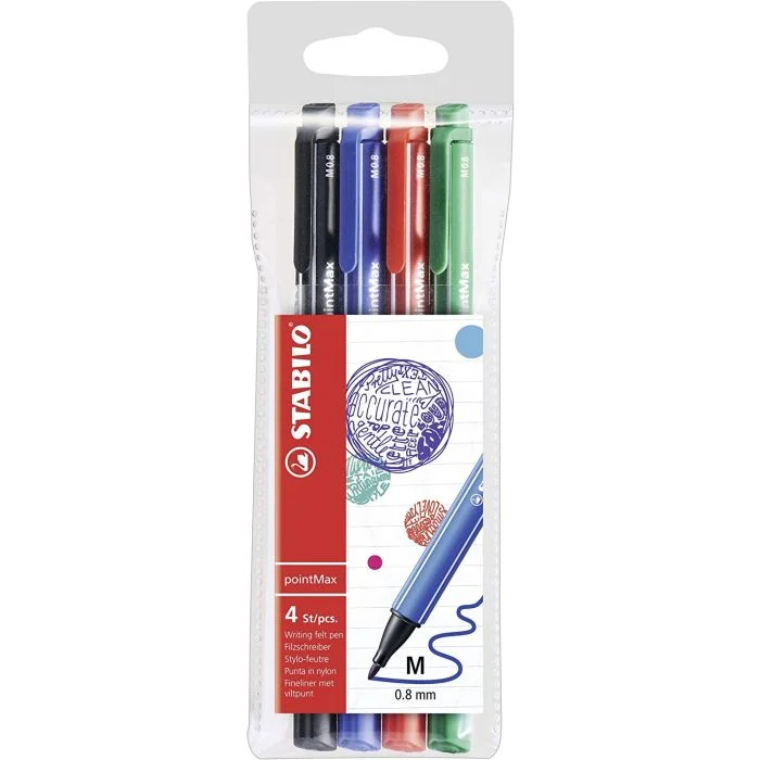 Etui de 4 Stylo-feutres - Assortiment STABILO PointMax