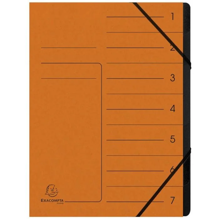 Trieur 7 compartiments à élastiques - Orange EXACOMPTA