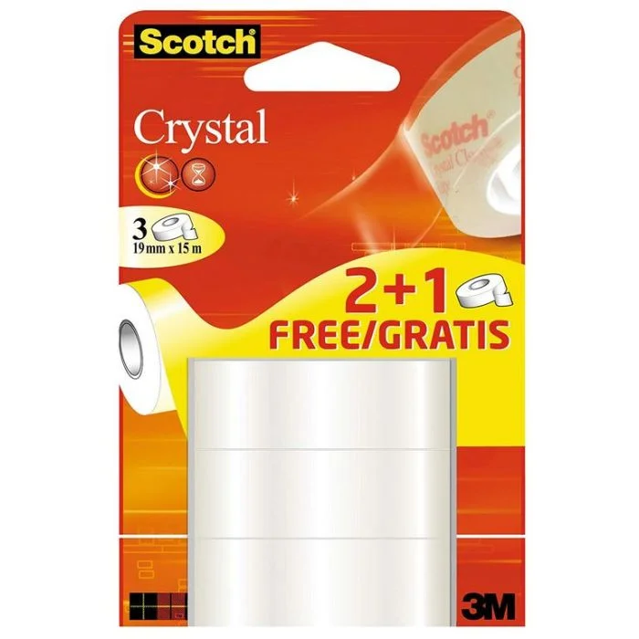 Ruban adhésif Crystal Clear 600 Pack Eco - 19 mm x 15 m SCOTCH