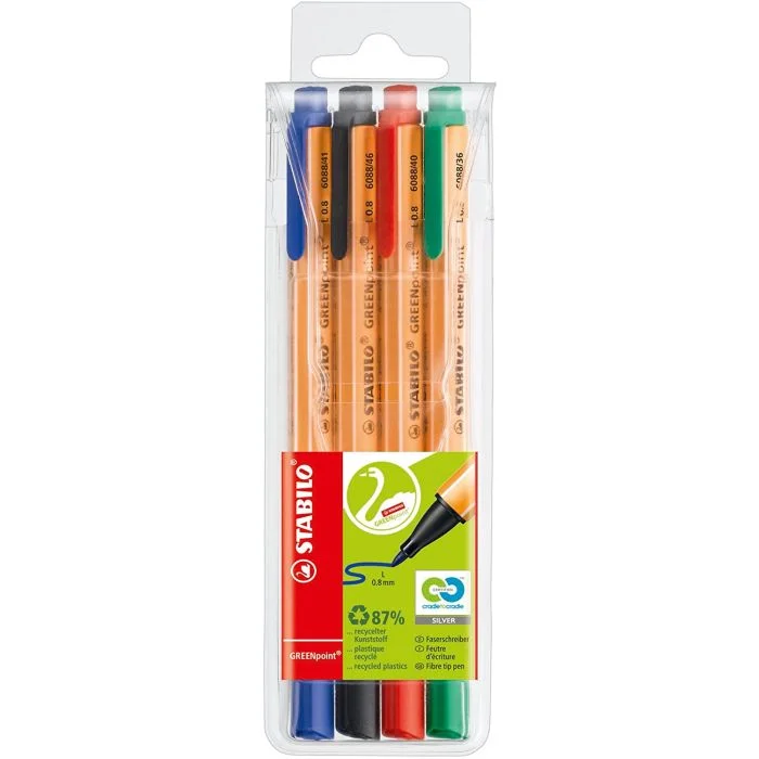 Etui de 4 Stylo-feutres - GreenPoint - Assortiment STABILO