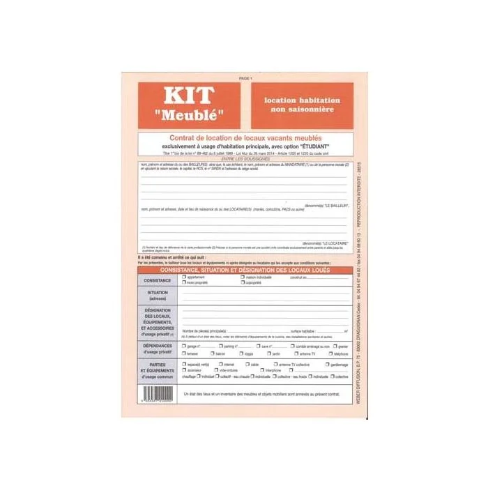 Kit de Location Meublé non saisonnier WEBER 721