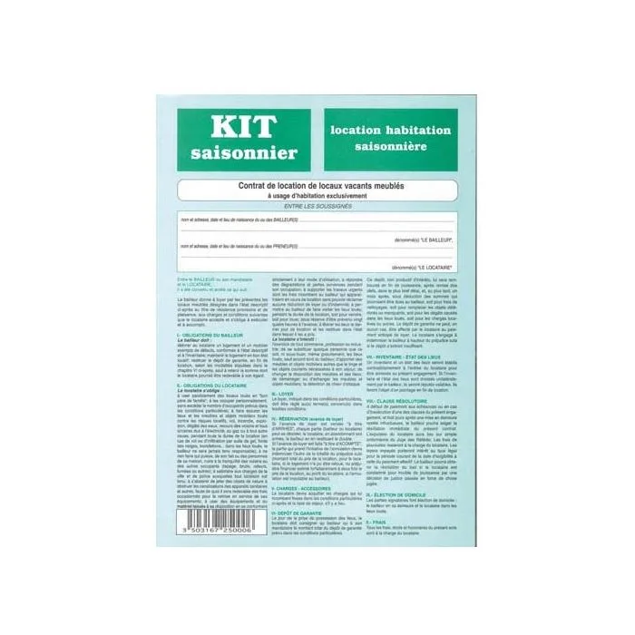 Kit de Location Meublé saisonnier WEBER 725