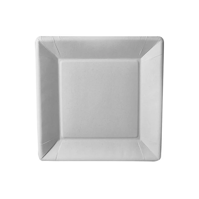 Assiette jetable en carton - 225 x 225 mm PAP STAR Pure Lot de 50