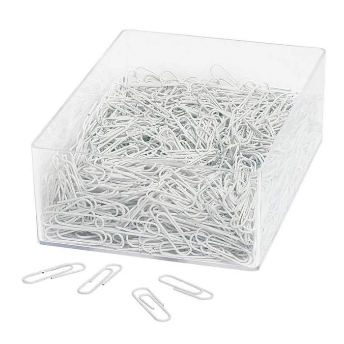 Boite de 1000 trombones plastifiés - Blanc - 27 mm WEDO