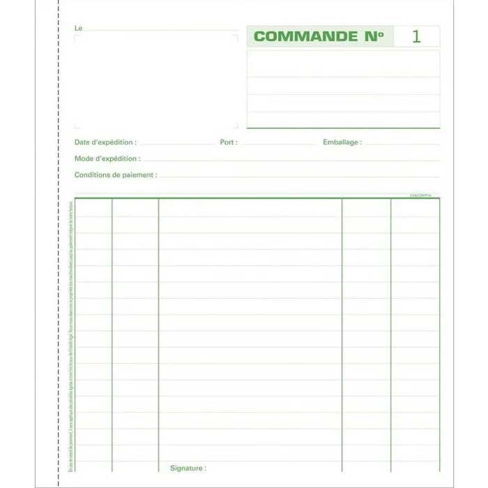BON DE COMMANDE Carnet autocopiant Dupli - 210 x 180 mm EXACOMPTA