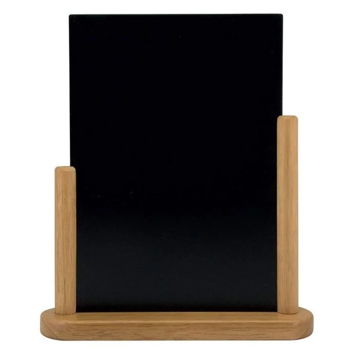 Ardoise de Table - 280 x 320 mm - Support Teck SECURIT Elégant Grand