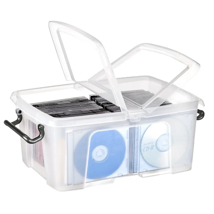 Bac de rangement avec couvercle double - 12 litres - Transparent CEP