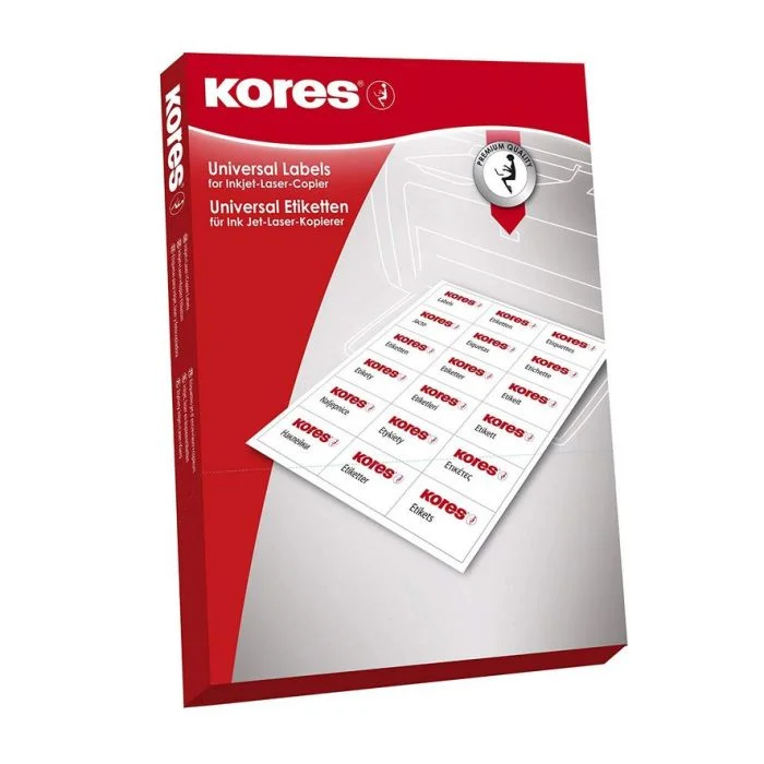 Étiquettes adhésives blanches - 105 x 37 mm KORES L10537 Lot de 1600