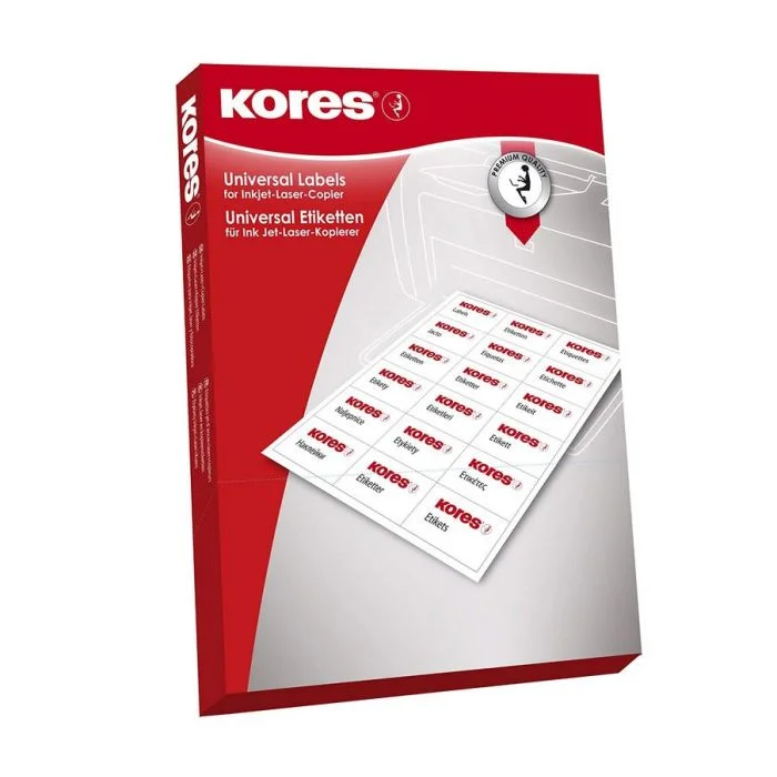 Étiquettes adhésives blanches - 52,5 x 21,2 mm KORES Lot de 5600