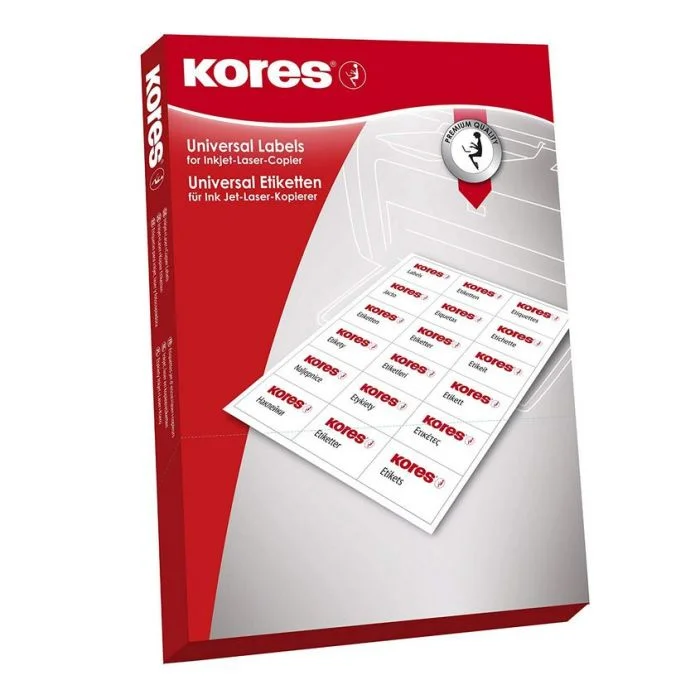 Étiquettes adhésives blanches - 70 x 36 mm KORES Lot de 2400