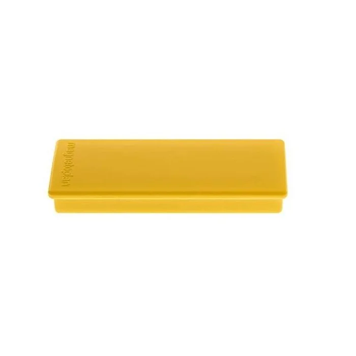 Lot de 10 Aimants rectangulaires - 55 x 22 mm - Jaune MAGNETOPLAN