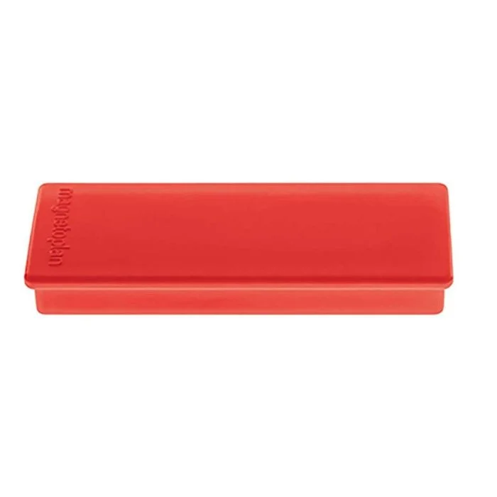 Lot de 10 Aimants rectangulaires - 55 x 22 mm - Rouge MAGNETOPLAN