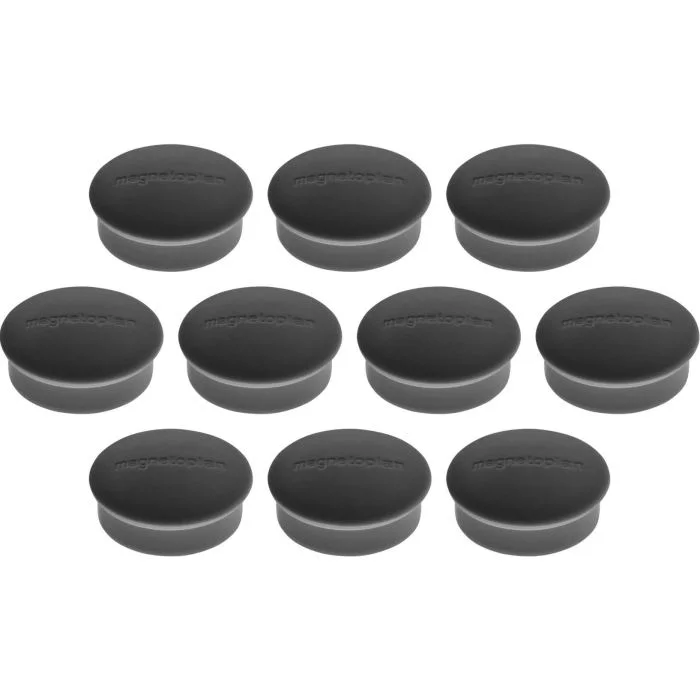 Lot de 10 Aimants ronds - 20 mm - Noir MAGNETOPLAN