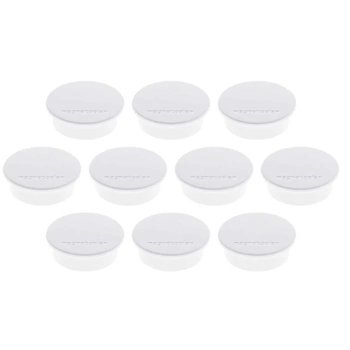 Lot de 10 Aimants ronds - 40 mm - Blanc MAGNETOPLAN
