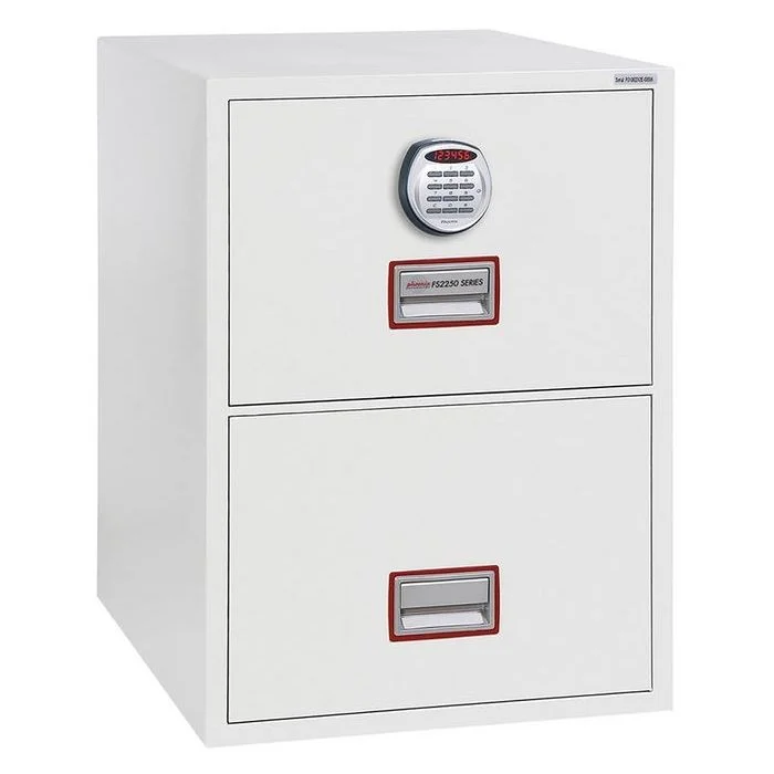 Armoire ignifugée pour Dossiers suspendus 2 tiroirs - Anti-feu 1 H 30 - Serrure électronique PHOENIX FIRE FILE FS2252E