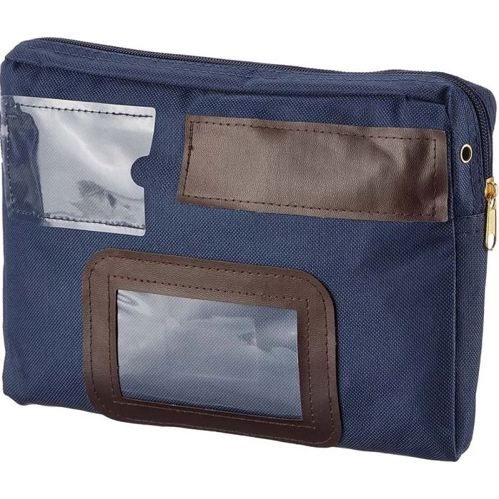 Sac Navette à soufflet avec zip - 270 x 185 mm - Bleu ALBA