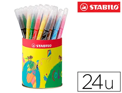 Feutre coloriage stabilo power max encre lavable corps large pointe large bloquée lot 24 feutres