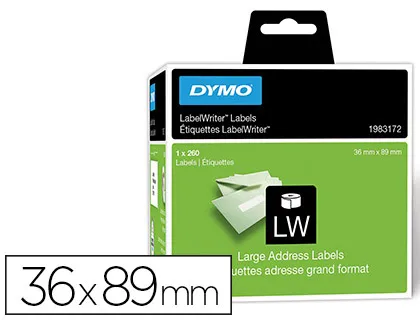 Rouleau étiquettes dymo label writer 89x36mm impression thermique directe large bas volume usage adresse 130 unités