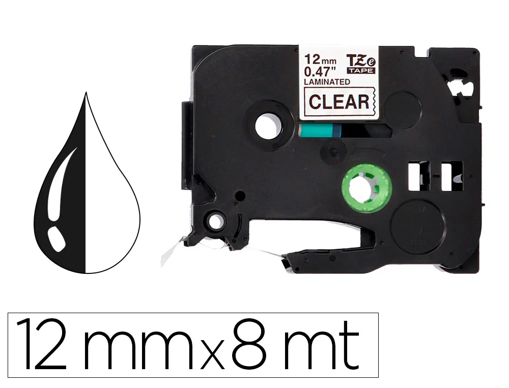 Ruban titreuse Q-Connect tze-131 blanc-noir 12 mm x 8 mt oze-131