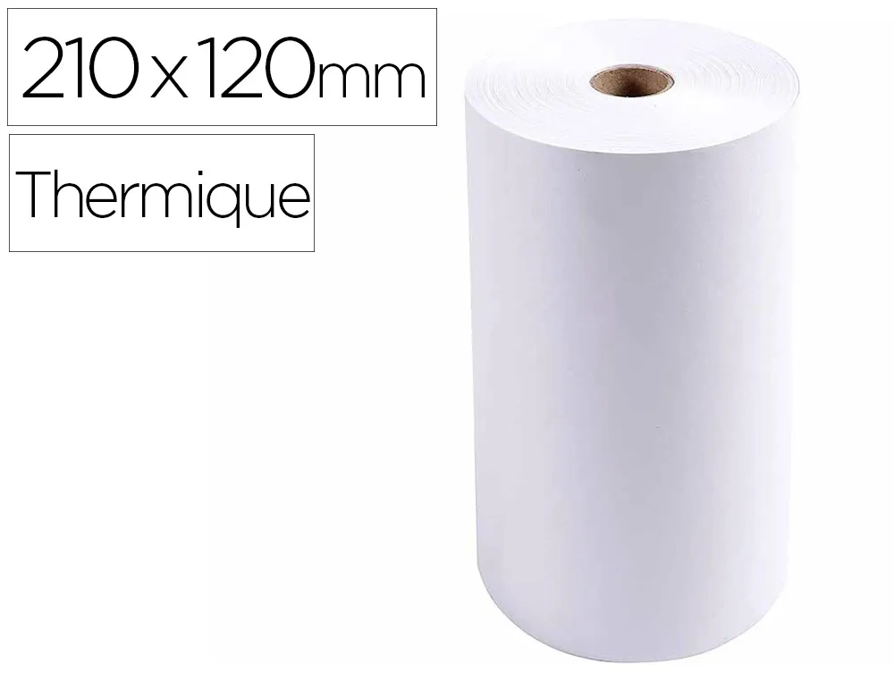 Bobine thermique exacompta telex 1 pli extra blanc 60g 210x120mm mandrin 25mm metrage 120m