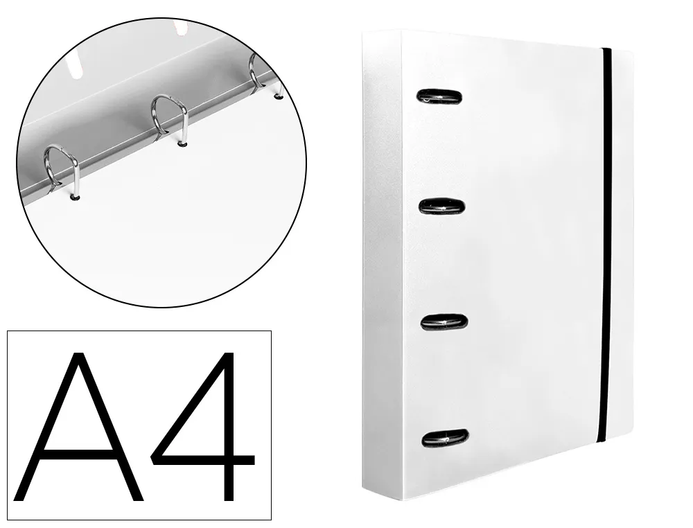 Classeur liderpapel 4 anneaux en d 25mm A4 polypropylene feuillets mobiles 100f 5x5mm coloris transparent
