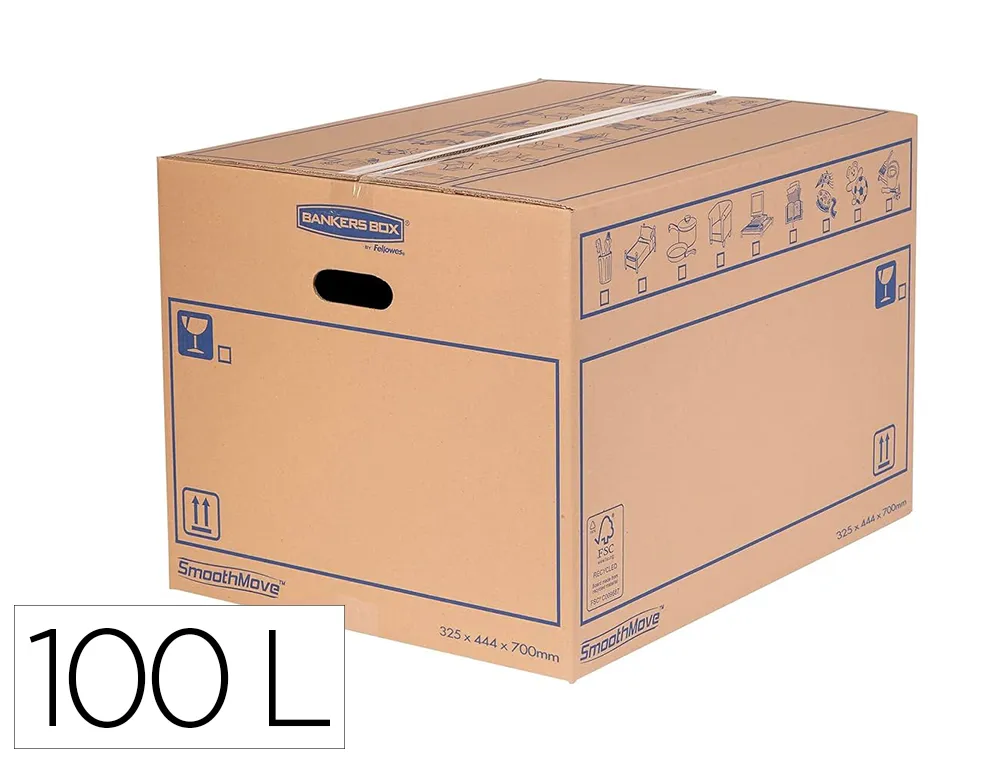 Caisse demenagement fellowes montage manuel charge moyenne capacite 100l