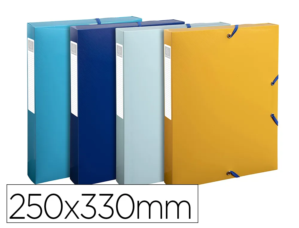 Boite classement exacompta bee blue pp 7/10e 250x330mm dos 40mm coloris assortis