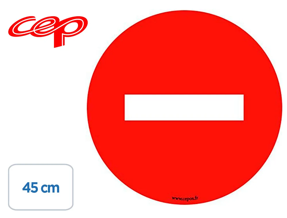 Stickers cep de signalisation du sens interdit pose au sol diametre 45cm