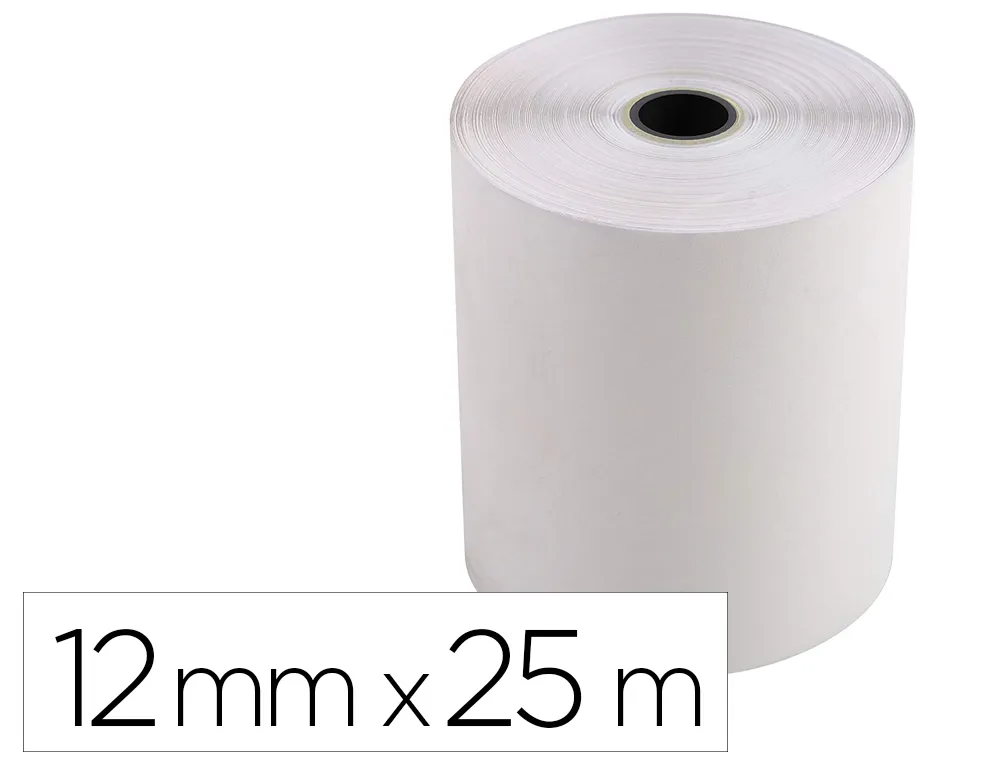 Bobine thermique exacompta tickets de caisse 2 plis chimiqueautocopiant 57g 76x70mm mandrin 12mm 25m lot 10 unites