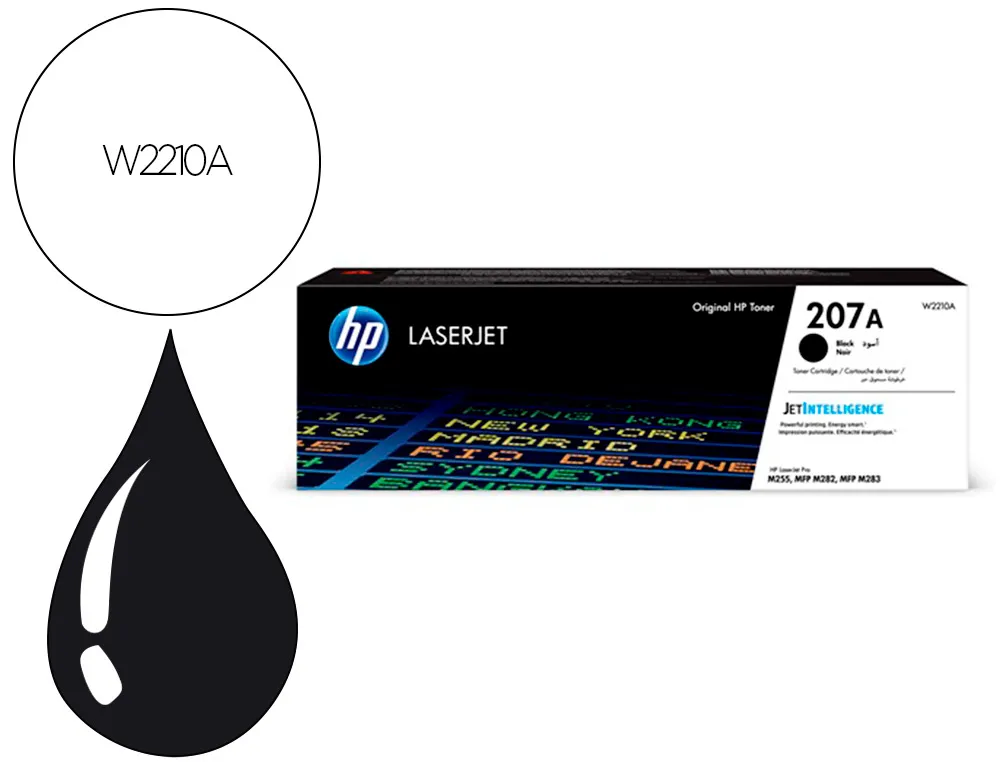 Cartouche d'encre HP 207a laserjet m255dw m255nw m282nw m283fdn noir 1350 pag