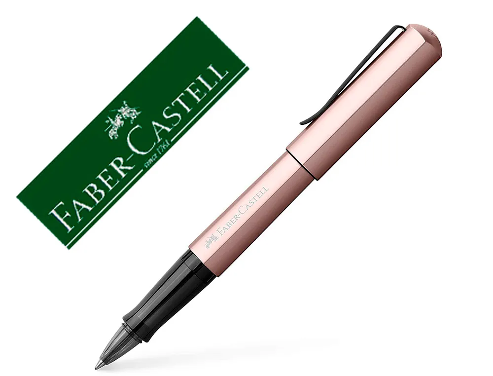 Roller faber castell hexo pointe ceramique aluminium rose