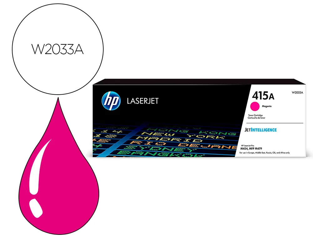Cartouche d'encre HP 415a pour HP color laserjet pro m454 mfp m479 magenta 2100p