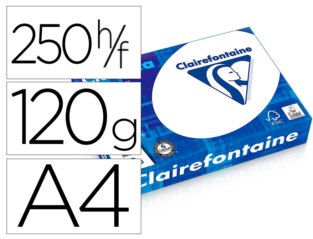 Papier clairefontaine clairalfa multifonction laser couleur haute qualite extra blanc A4 120g paquet 250
