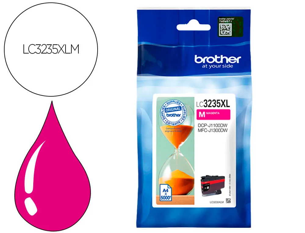 Cartouche brother jet d'encre lc3235xlm couleur magenta 5000 pag