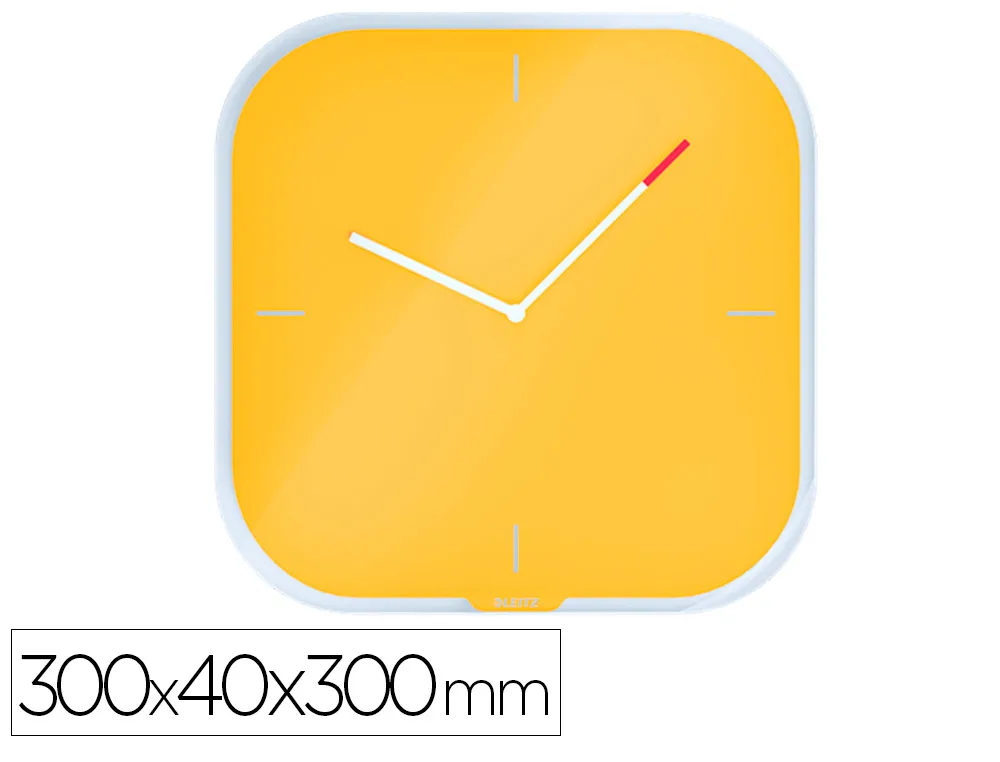 Pendule leitz cosy horloge mural analogique coloris jaune