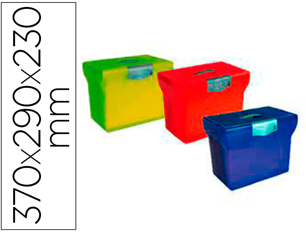 Valisette pierre henry polypropylene 370x290x230mm 5 dossier suspendus fond v poignee escamotable coloris 40073