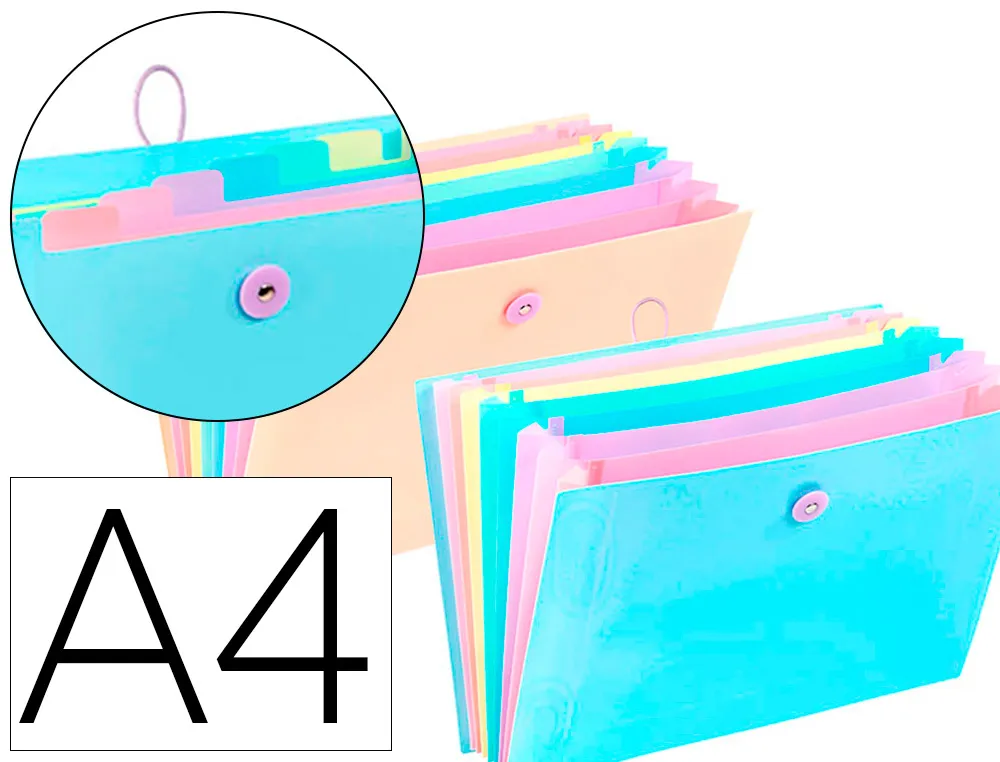 Trieur viquel rainbow pastel 8 compartiments polypropylene A4 35x24,5cm coloris bleu nude