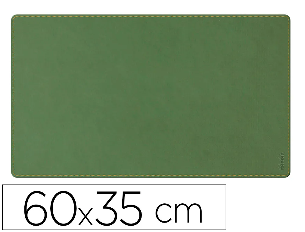 Sous-main rhodiarama souple simil cuir sauge velouté 60x35 cm