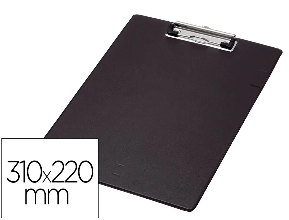 Porte-bloc q-connect carton recouvert pvc paisseur 3mm porte-stylo 220x310mm coloris noir