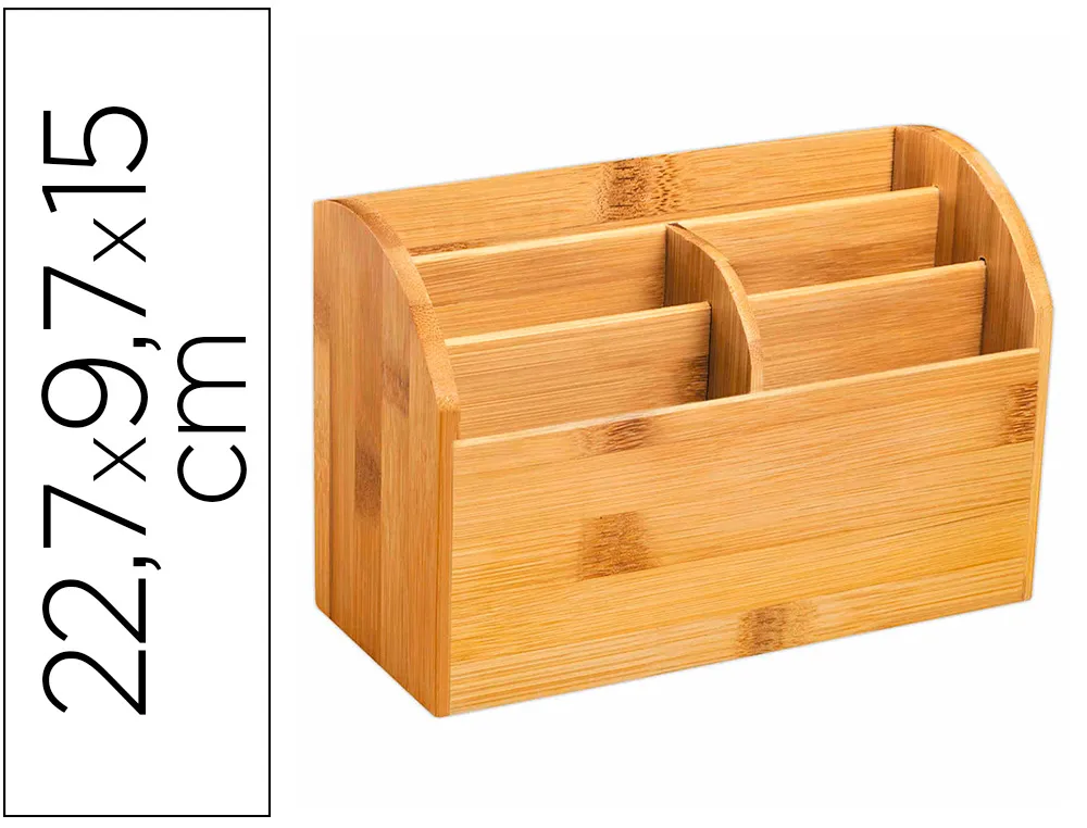 Multipot cep bambou 5 compartiments 22,7x9,7x15cm