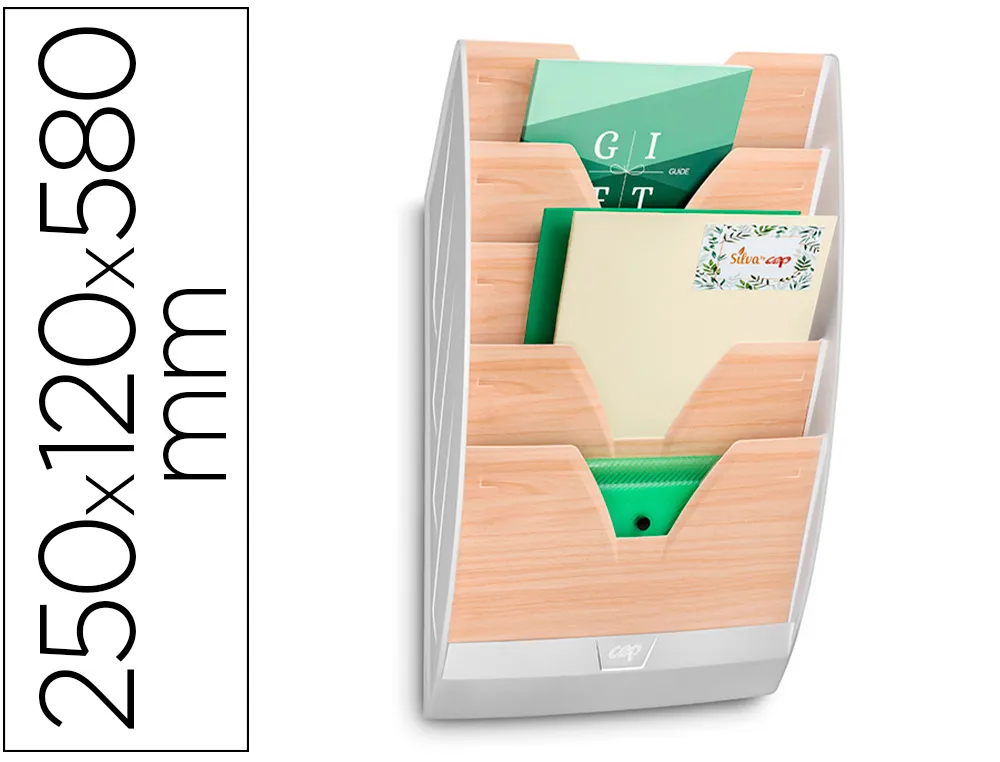 Corbeille mural cep 5 cases polystyrene ouverture en v format 24x32cm dimensionsss 350x120x580mm blanc7 h tre